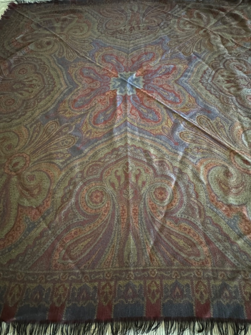 Liberty of London Oversized Wool Scarf  Shawl Wrap Paisley 54" - Picture 5 of 8